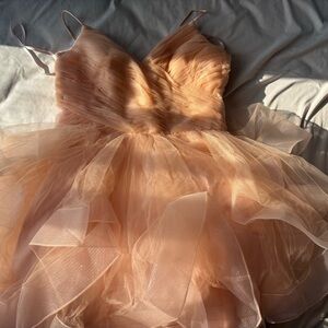 Elegant Peach Tulle Dress